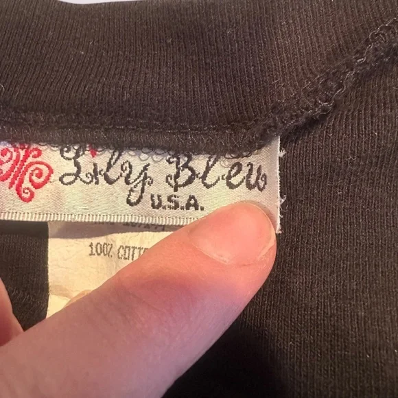 Vintage Girls Lily Bleu Drama Queen Black And Pink L/S With Buckle Detail - Picture 4 of 8